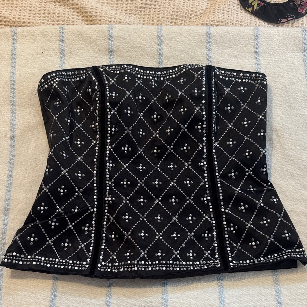 Vintage Rhinestone Corset Top